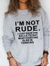 Casual Letter Autumn Crew Neck Daily Long sleeve Regular Popular Styles H-Line Sweatshirt for Women