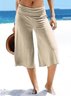 Plain Casual Cropped Pants