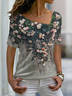 Short sleeve Floral Casual T-Shirt