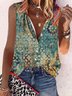 Casual Sleeveless Printed Blouse