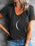 Moon Printed Casual Short Sleeve T-Shirt