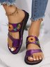 Sunflower Embroidered Print Casual Flip-On Sandals Slippers