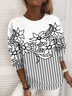 Floral Casual Crew Neck Sweatshirt