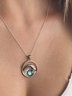 Ocean Wave Round Blue Gemstone Necklace