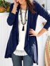 Plain Shawl Collar Casual Other Coat