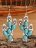 Ethnic Vintage Cactus Earrings Western Turquoise Earrings