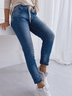 Casual Plain Autumn Lightweight No Elasticity Mid Waist Standard Denim H-Line Jeans for Women