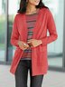 Casual Plain Autumn Natural Lightweight Standard Long sleeve H-Line Regular Size Sweater coat for Women