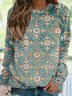 Casual Ethnic Autumn Micro-Elasticity Jersey Best Sell Long sleeve Crew Neck Regular Sweatshirt for Women
