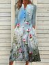 Casual Floral Autumn Natural Lightweight Daily Loose Midi Hot List Dress for Women