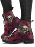 Floral Street All Season Printing Party Low Heel Lace-Up Non-Slip Classic Boots Boots for Women