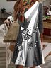 Casual Autumn Dandelion V neck Buttoned Lightweight Daily Hot List Long sleeve Dresses for Women