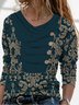 Casual Ethnic Autumn Lightweight Micro-Elasticity Jersey Long sleeve Mid-long Regular Size Tops for Women