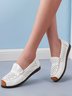 Plain All Season Simple Non-Slip Daily Leather Flat Heel Round Toe Deep Mouth Shoes Flats for Women