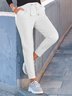 Casual Plain Autumn Natural Micro-Elasticity Daily Elastic Band Standard Straight pants Casual Pants for Women