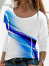 Plus size Printed Casual Long Sleeve T-Shirt