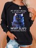 Womens Funny Grumpy Cat Casual Sweatshirt