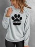Dog Mom Printed Casual Loose Sweatshirts