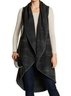 Women's Grey Casual Sleeveless Sweater Vest with Pocket