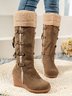 Retro Flanged Fluffy Muffin Platform Wedge Boots Wedge Snow Boots