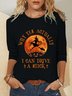 Casual Halloween Long Sleeve Crew Neck Printed Top T-shirt