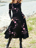 Casual Floral Printed Long Sleeve Dresses