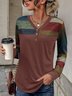 Casual Long Sleeve Crew Neck Printed Top T-shirt