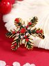 Christmas Vintage Distressed Diamond Snowflake Pattern Brooch Holiday Party Decorations