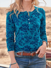 Floral Long sleeve Casual T-Shirt
