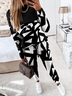 Jersey Casual Loose Crew Neck Two-Piece Set