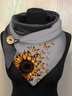 Sunflower Butterfly Pattern Triangle Scarf Warm Accessories Daily Matching