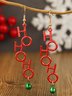HOHOHO Letter Pattern Bell Earrings Daily Christmas New Year Music Festival Jewelry Xmas Earrings