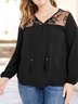 Plus Size Casual Sweetheart Neckline Top