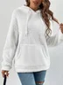 Casual Long sleeve Hoodie Fluff/Granular Fleece Fabric Plain Sweatshirt