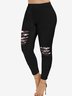 Plus Size Jersey Tight Plaid Casual Leggings