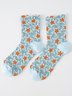 Casual Lace Stitching Cotton Star Pattern High Stretch Socks Daily Commuting Accessories