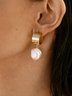 Boho Gold Geometric Pearl Earrings Beach Vacation Ethnic Jewelry