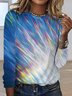 Crew Neck Ombre Casual Jersey T-Shirt