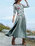 Casual Jersey Crew Neck Floral Dress