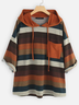 Plus Size Hoodie Striped Casual Sweatshirt
