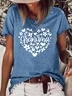 Women's Grandma Heart Casual Cotton-Blend T-Shirt