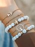 5Pcs Boho Beaded Turtle Pattern Multilayer Bracelet Set