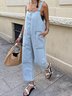 Loose Washing Process Denim Casual Denim Bib Pants