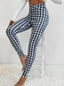 Plus Size Plaid Tight Casual Jersey Leggings