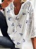 Plus Size Loosen Butterfly V Neck Short Sleeve Top