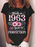 Women's 60 Year Old Made In 1963 Floral 60th Birthday Gifts Casual T-Shirt