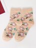 Vintage Floral Cotton Socks Everyday Casual Accessories