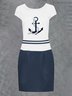 Crew Neck Regular Fit Casual Plain Dress