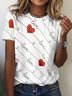 Heart/Cordate Printed Casual T-Shirt