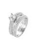 Elegant Full Pave Diamond Ring Set Daily Holiday Party Wedding Women Jewelry